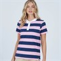 Lagooners Womens Region Polo Shirt T-Shirt Pink/Navy