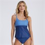 Lagooners Womens Hibiscus Tankini Colony Blue/Navy