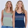 Lagooners Womens Raina Two Pack Vests Navy/Green Bay