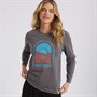 Lagooners Womens Paisley Long Sleeve T-Shirt Charcoal