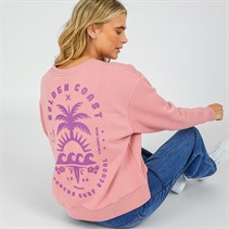 Lagooners Womens Surf School Sweatshirt Peach Pink