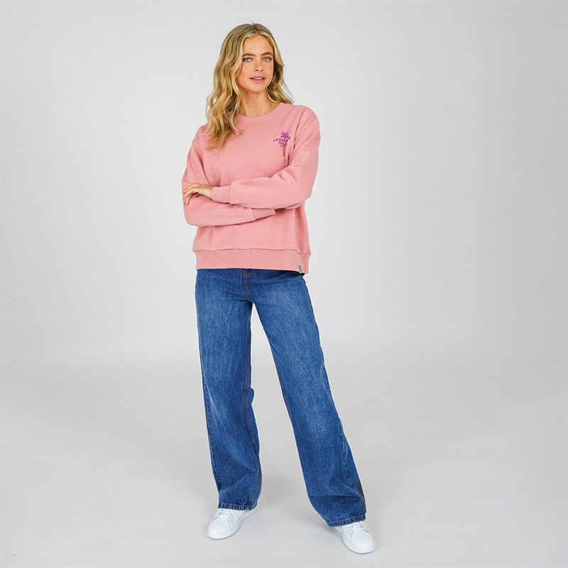 Lagooners Womens Surf School Sweatshirt Peach Pink