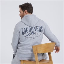 Lagooners Mens Hyde Zip Through Hoodie Grey Marl