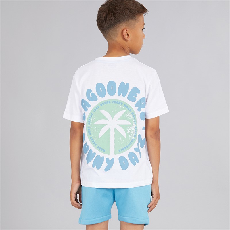 Lagooners Boys Bendricks T-Shirt And Shorts Co-Ord Set White/Blue
