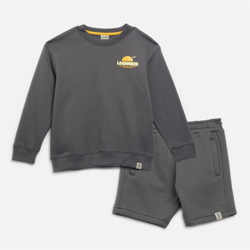 Lagooners Boys Ramsgrove Sweatshirt And Shorts Co-Ord Set Charcoal