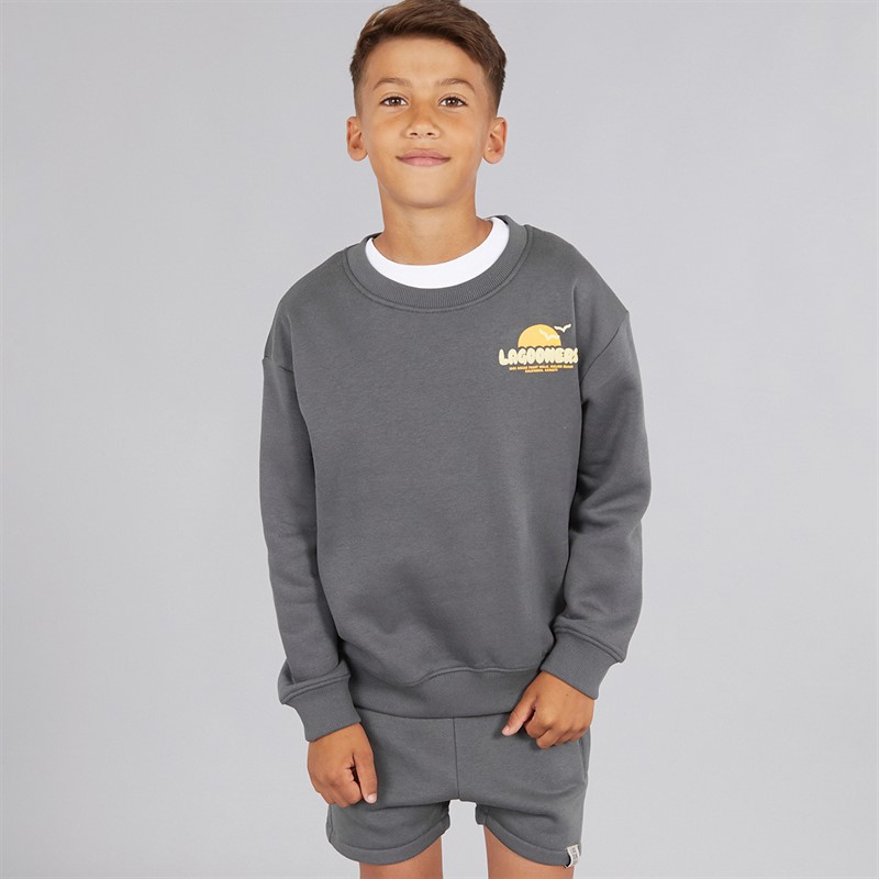 Lagooners Boys Ramsgrove Sweatshirt And Shorts Co-Ord Set Charcoal