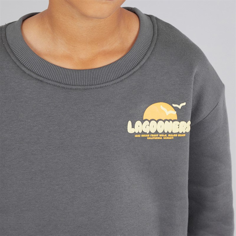 Lagooners Boys Ramsgrove Sweatshirt And Shorts Co-Ord Set Charcoal