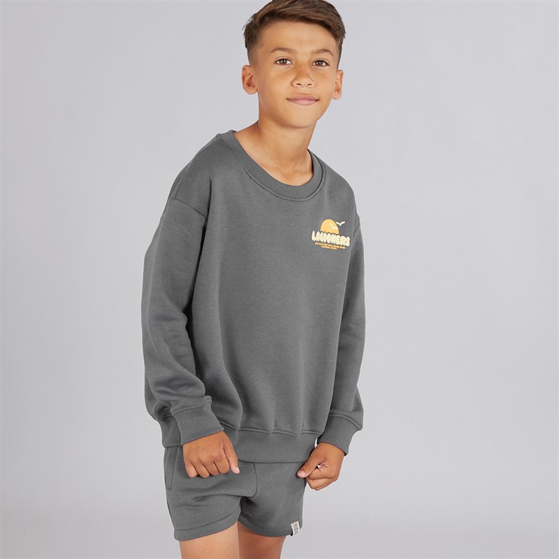 Lagooners Boys Ramsgrove Sweatshirt And Shorts Co-Ord Set Charcoal