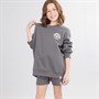 Lagooners Girls Seville Sweatshirt And Shorts Co-Ord Set Charcoal