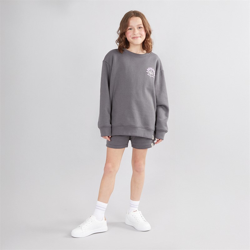 Lagooners Girls Seville Sweatshirt And Shorts Co-Ord Set Charcoal