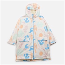 Lagooners Girls San Diego Water Repellent Poncho White Multi Print