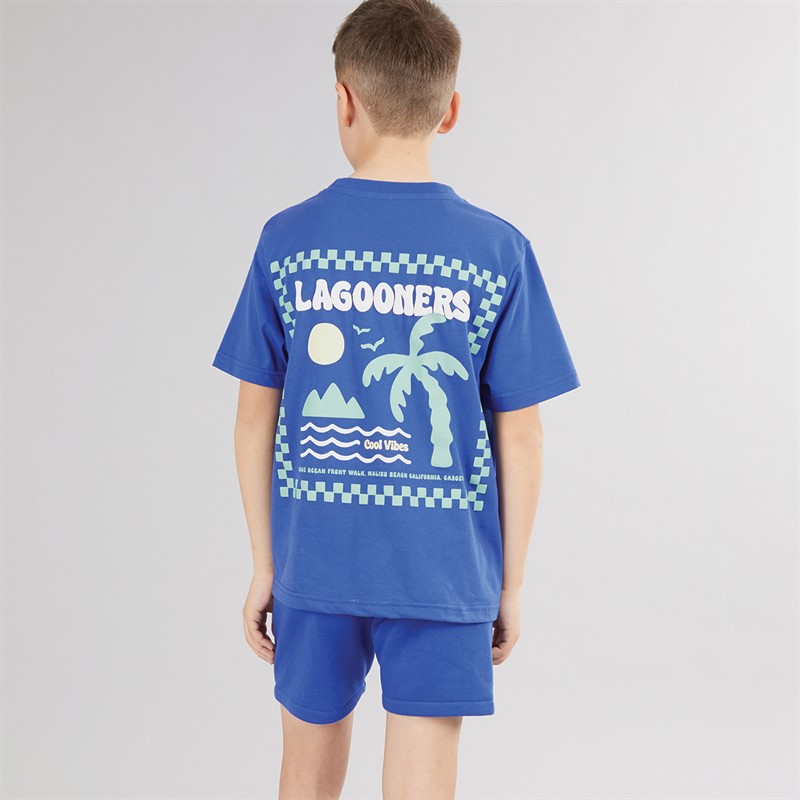 Lagooners Boys Colwyn T-Shirt And Shorts Co-Ord Set Cobalt