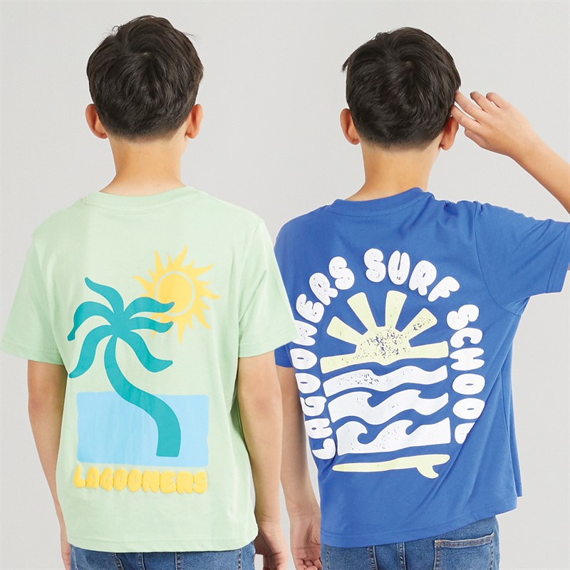 Lagooners Boys Ferryside And Clarach Two Pack T-Shirt Cobalt/Mint
