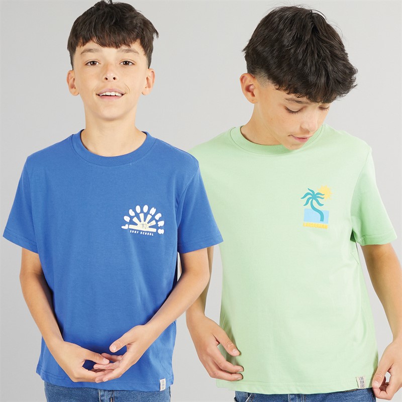 Lagooners Boys Ferryside And Clarach Two Pack T-Shirt Cobalt/Mint