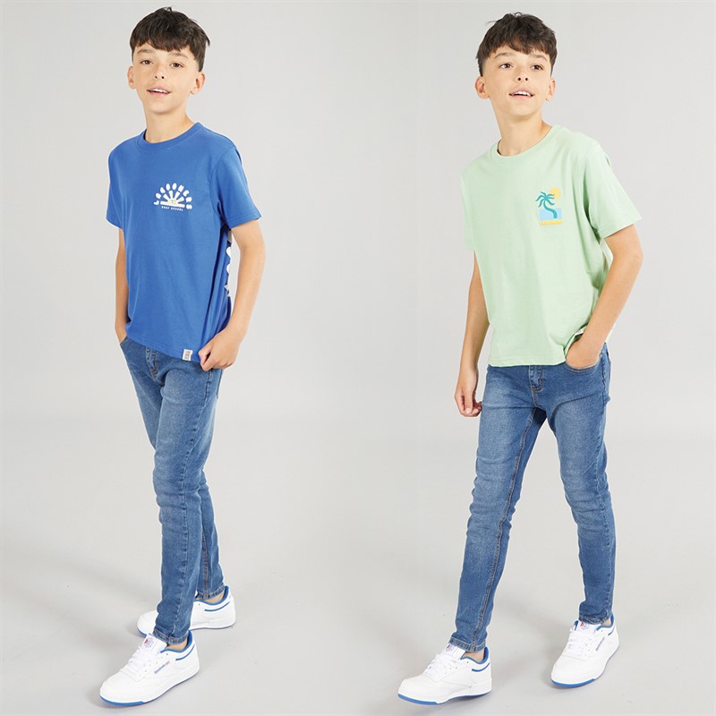 Lagooners Boys Ferryside And Clarach Two Pack T-Shirt Cobalt/Mint