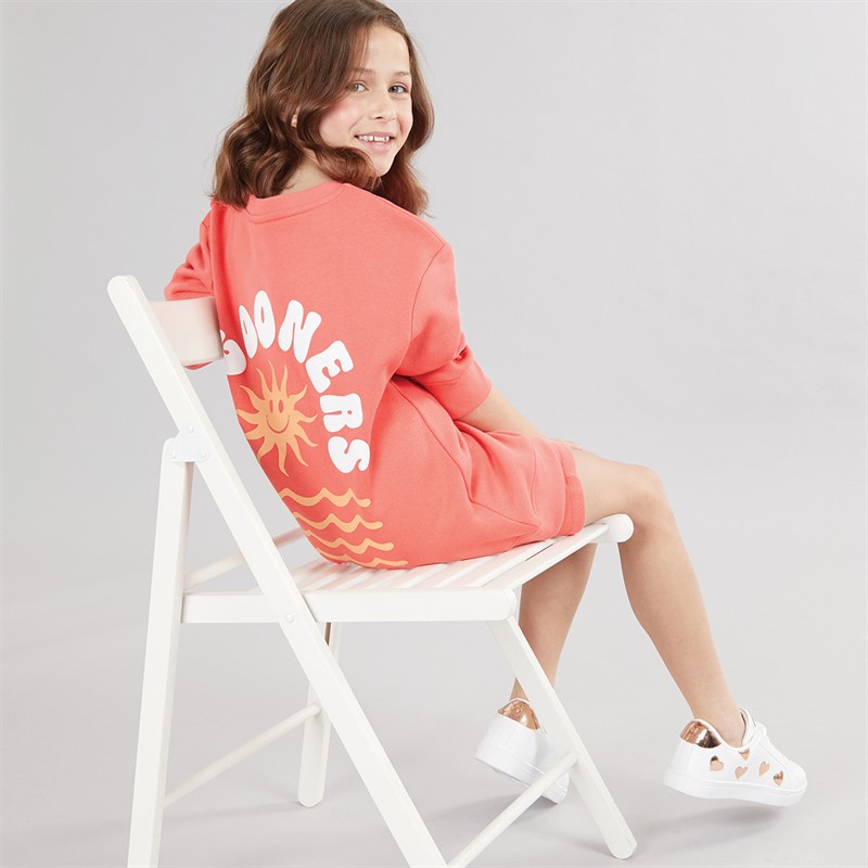 Lagooners Girls Almeria Sweatshirt And Shorts Co-Ord Set Coral