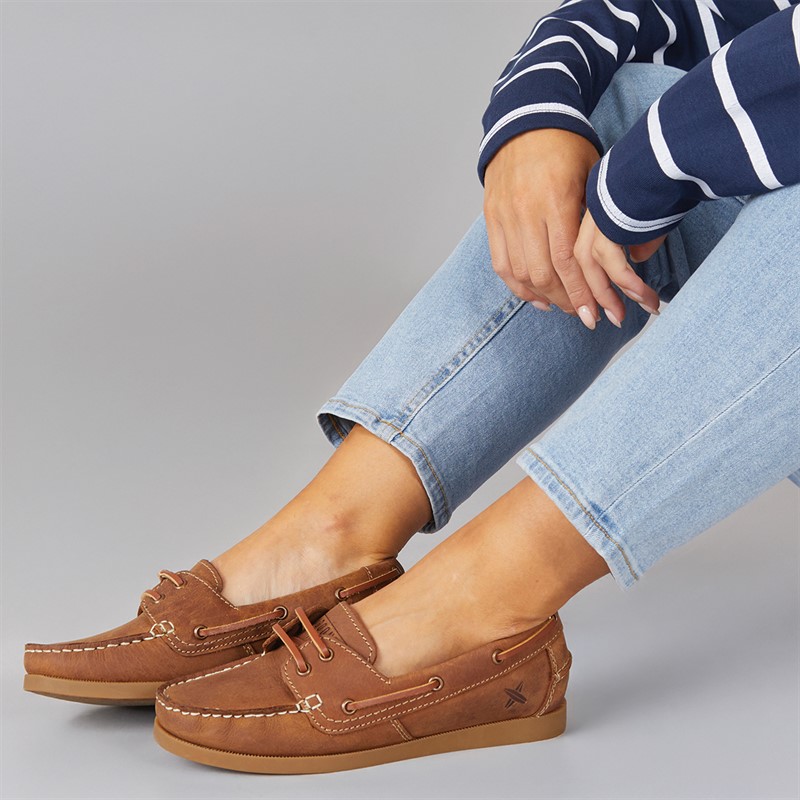 Lagooners Womens Janey Deck Shoes Brown - Size 39