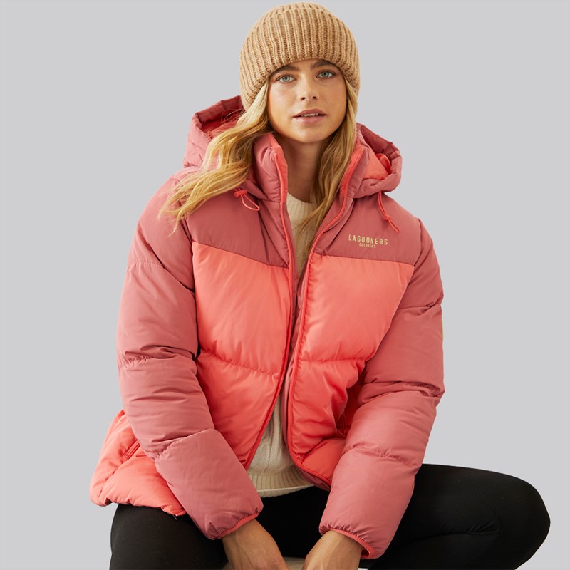 Lagooners Womens St Agnes Short Puffer Jacket Red - Size 16