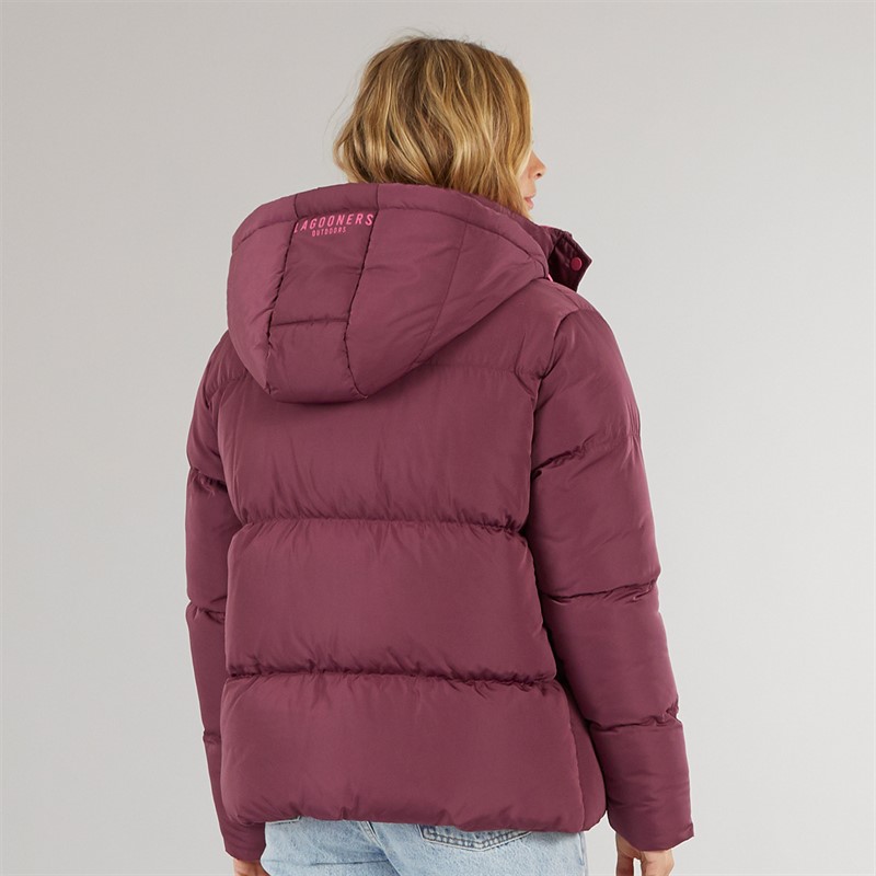 Lagooners Damen St Austell Kurze Steppjacke Burgunderrot