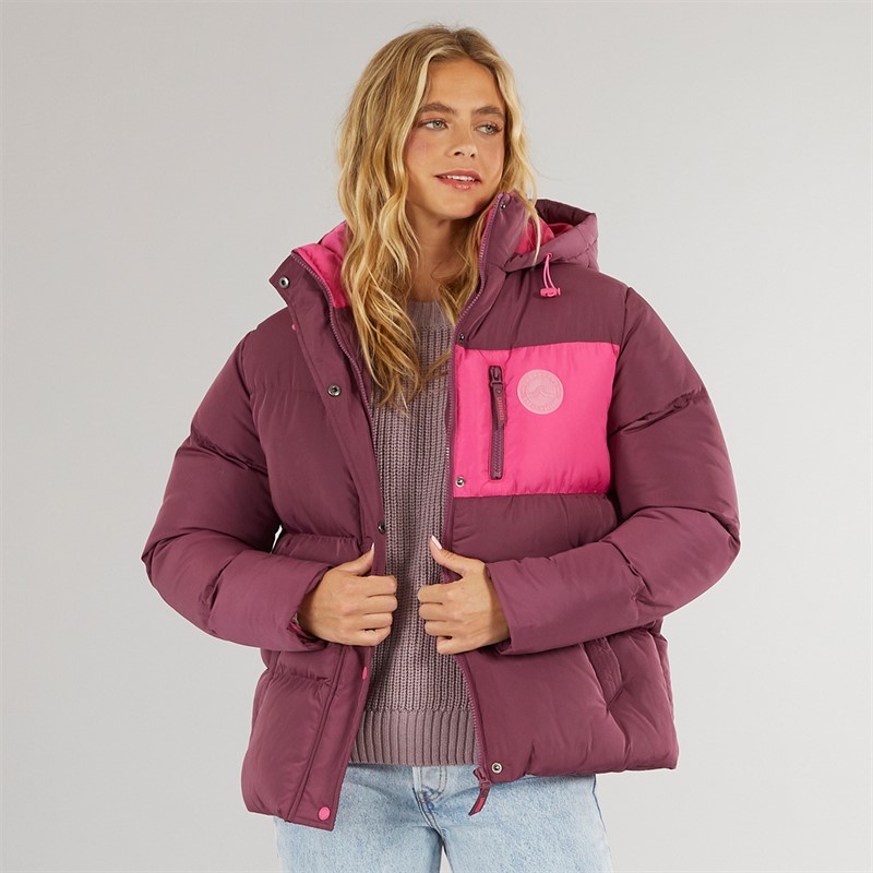 Lagooners Damen St Austell Kurze Steppjacke Burgunderrot