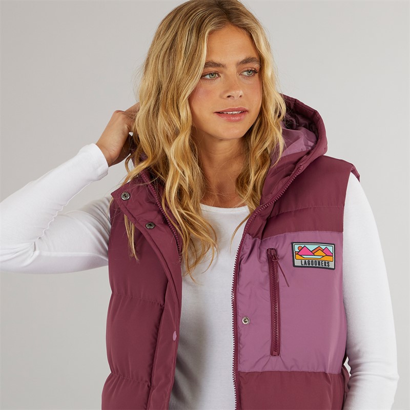 Lagooners Damen Explorer Weste Burgunderrot