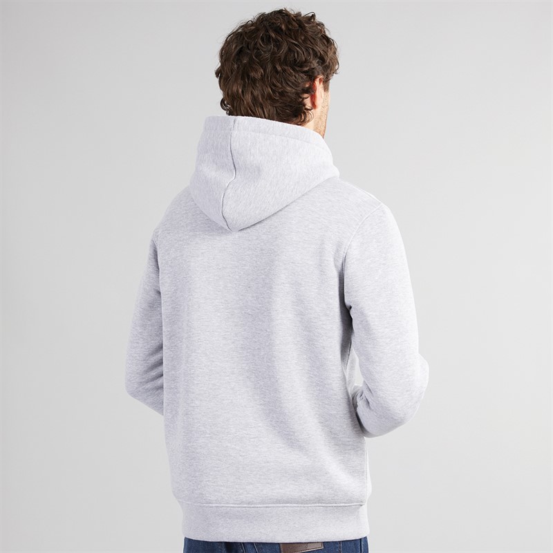 Lagooners Mens Davies Borg Lined Hoodie Light Grey Marl