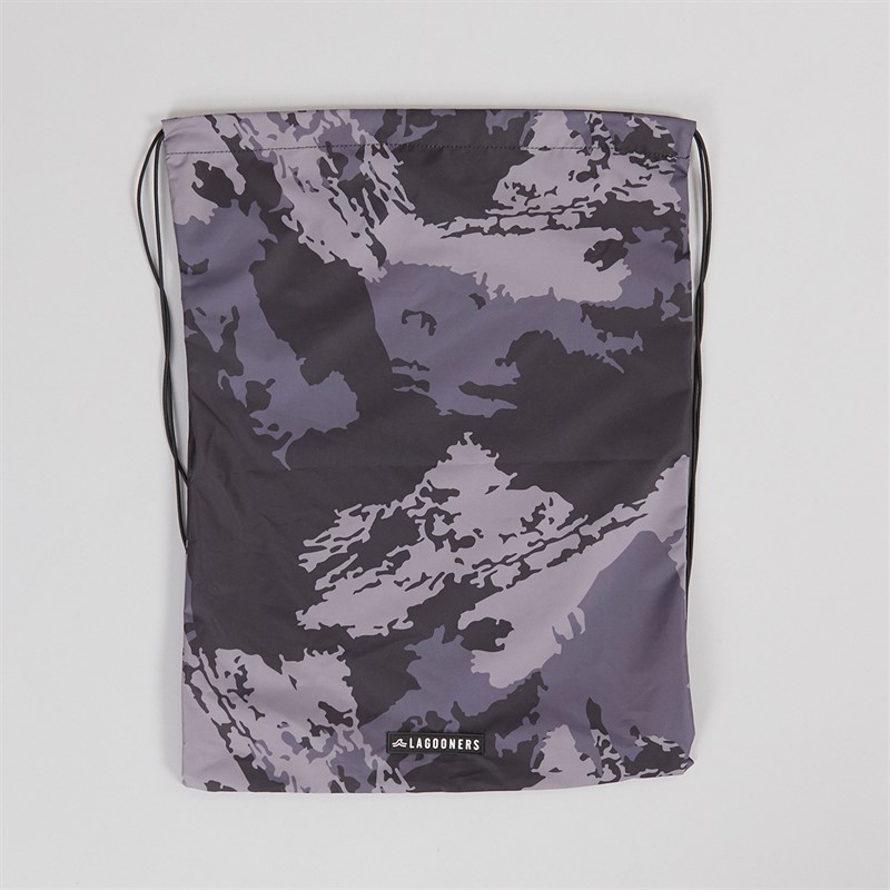 Lagooners Mens Benny Waterproof Changing Robe Black/Grey Camo