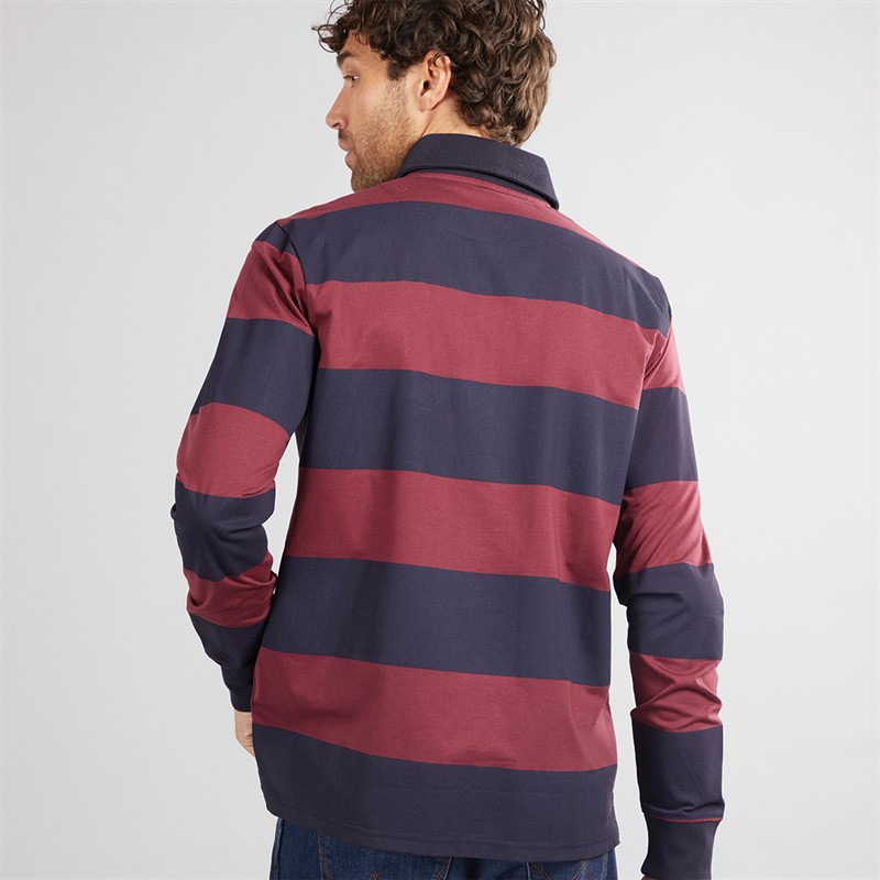 Lagooners Mens Cedar Rugby Top Burg/Navy
