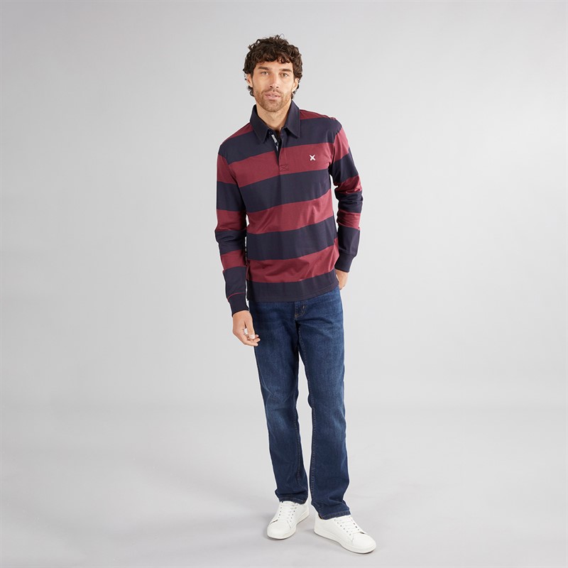 Lagooners Mens Cedar Rugby Top Burg/Navy