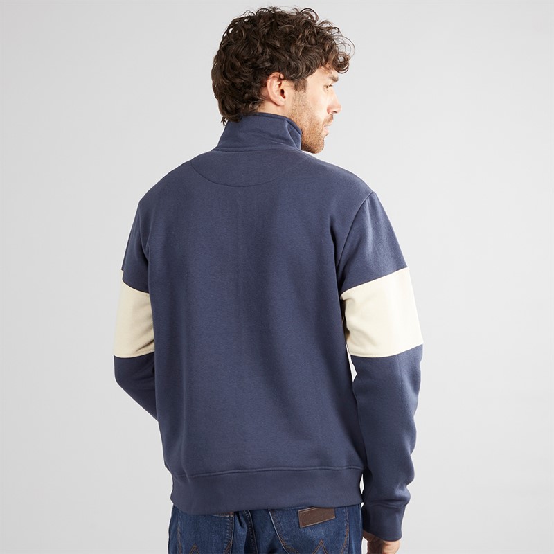 Lagooners Mens Atlas Funnel Neck Sweatshirt Navy/Ecru