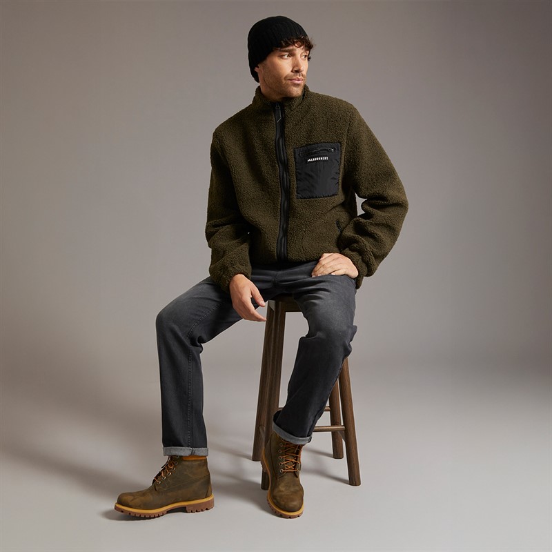 Lagooners Mens Rafferty Borg Zip Through Forest Black