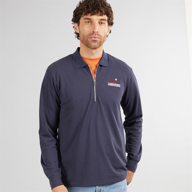 Lagooners Mens Ridge Polo Shirt Top Dark Navy