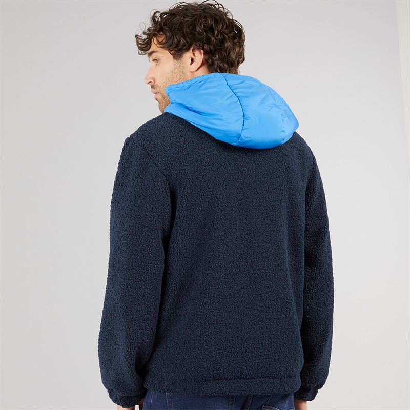 Lagooners Mens Hugo Borg 1/4 Zip Hooded Fleece Blue / Navy / Orange