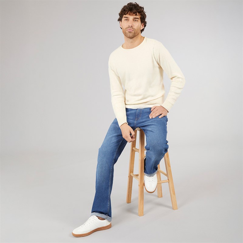 Lagooners Mens Holland Knitted Crew Sweat Ecru
