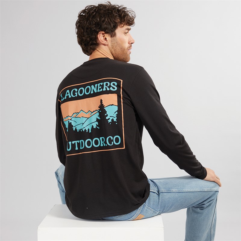 Lagooners Mens Orson Long Sleeve Top Black