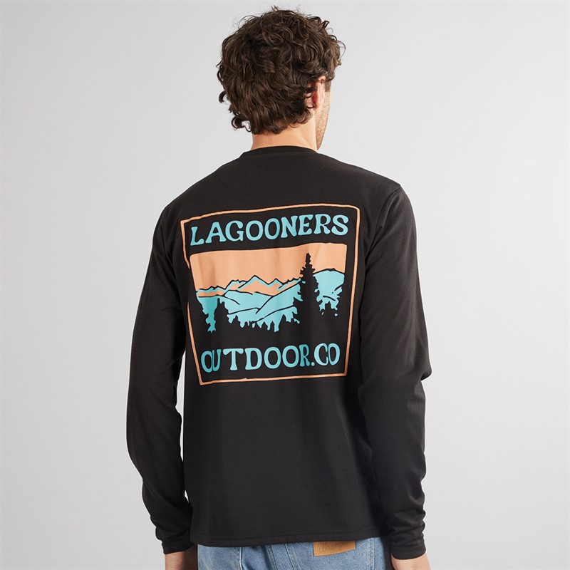 Lagooners Mens Orson Long Sleeve Top Black
