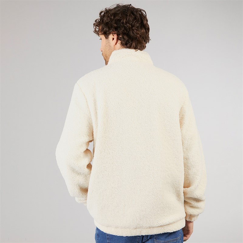 Lagooners Mens Rafferty Borg Zip Through Ecru / Tan