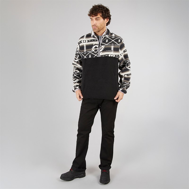 Lagooners Mens Baker Aztec Fleece Charcoal / Mauve