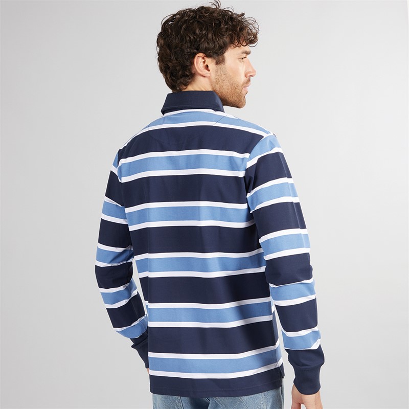 Lagooners Mens Baltic Rugby Top Dark Navy/Blue/White