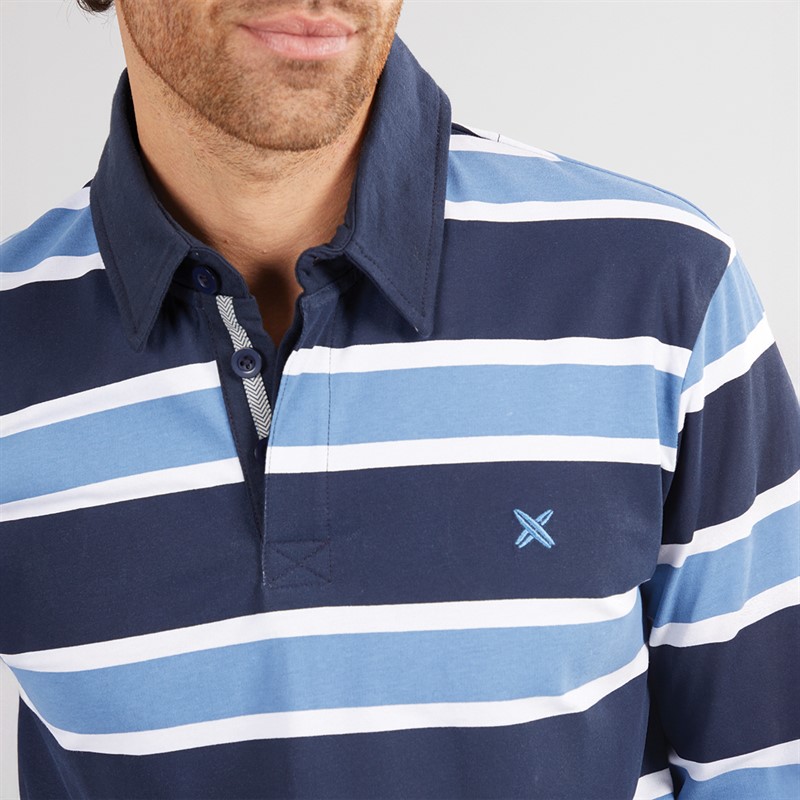 Lagooners Mens Baltic Rugby Top Dark Navy/Blue/White