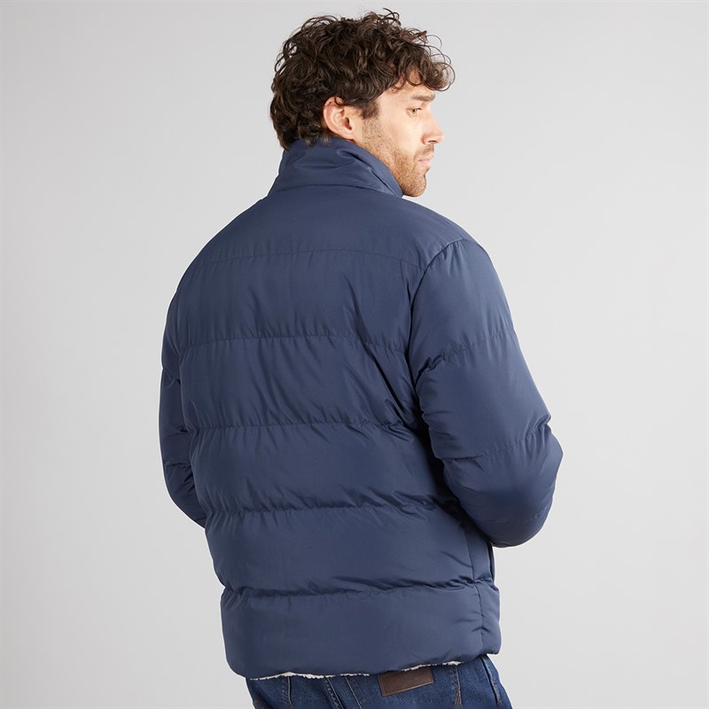 Lagooners Mens Charles 2-In-1 Reversible Borg Jacket Navy/Ecru