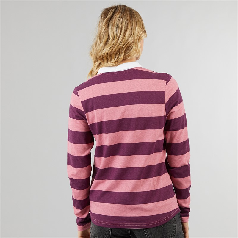 Lagooners Womens Heritage Long Sleeve Polo Shirt T-Shirt Peach