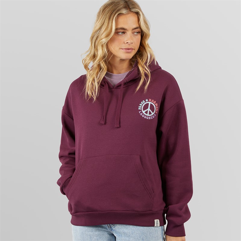 Lagooners Damen Peace & Harmony Hoodie Pflaume