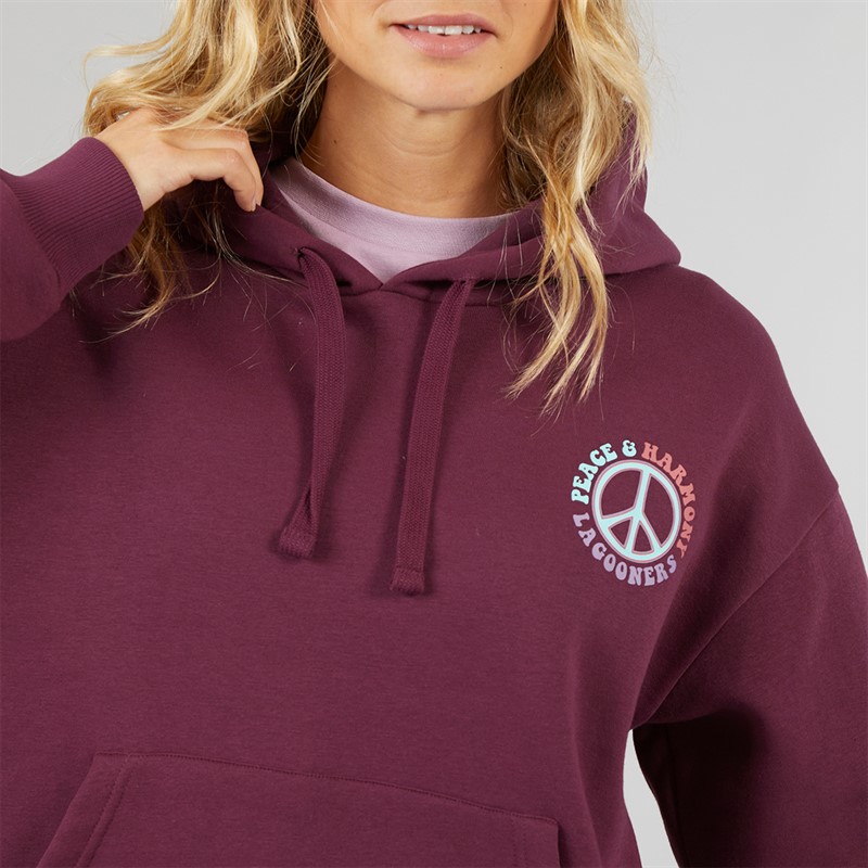 Lagooners Damen Peace & Harmony Hoodie Pflaume