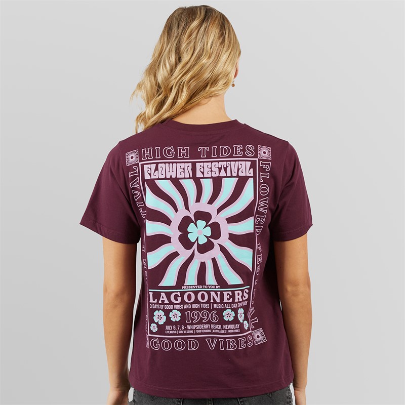 Lagooners Womens Birds T-shirt Plum