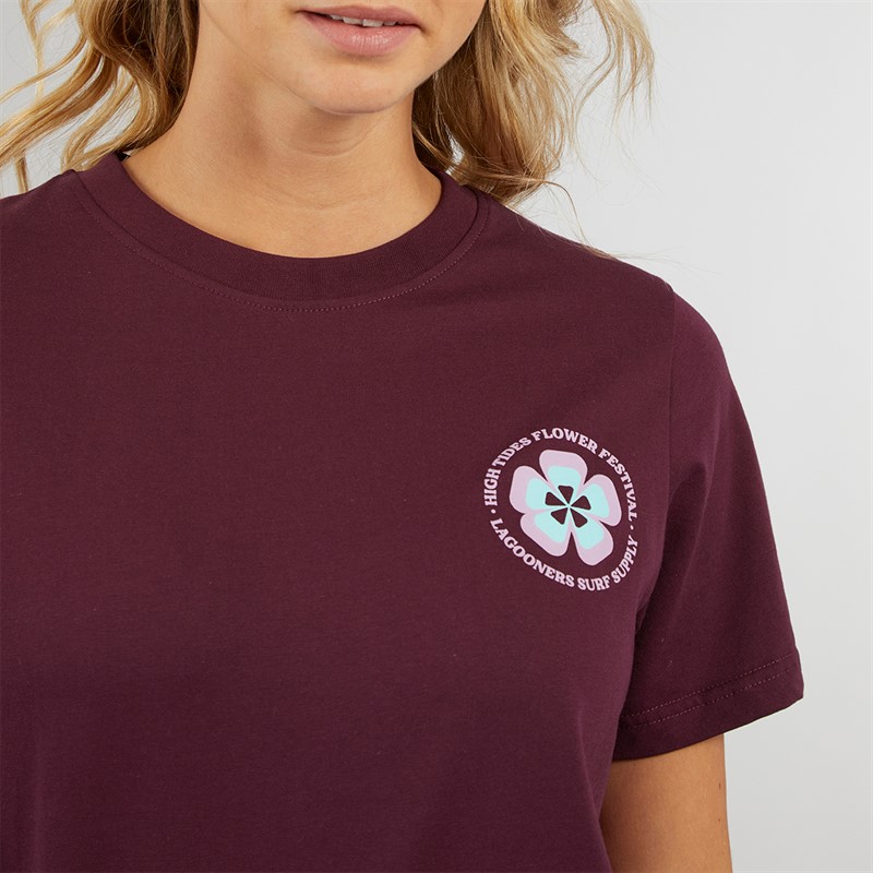 Lagooners Womens Birds T-shirt Plum