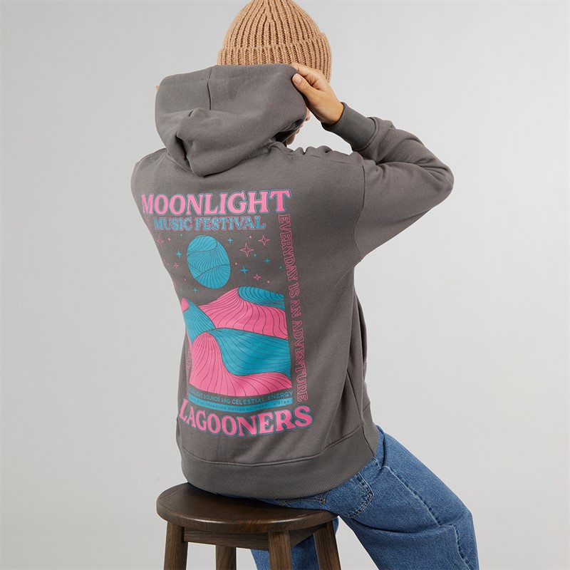 Lagooners Womens Moonlight Hoodie Charcoal printed - Size 16