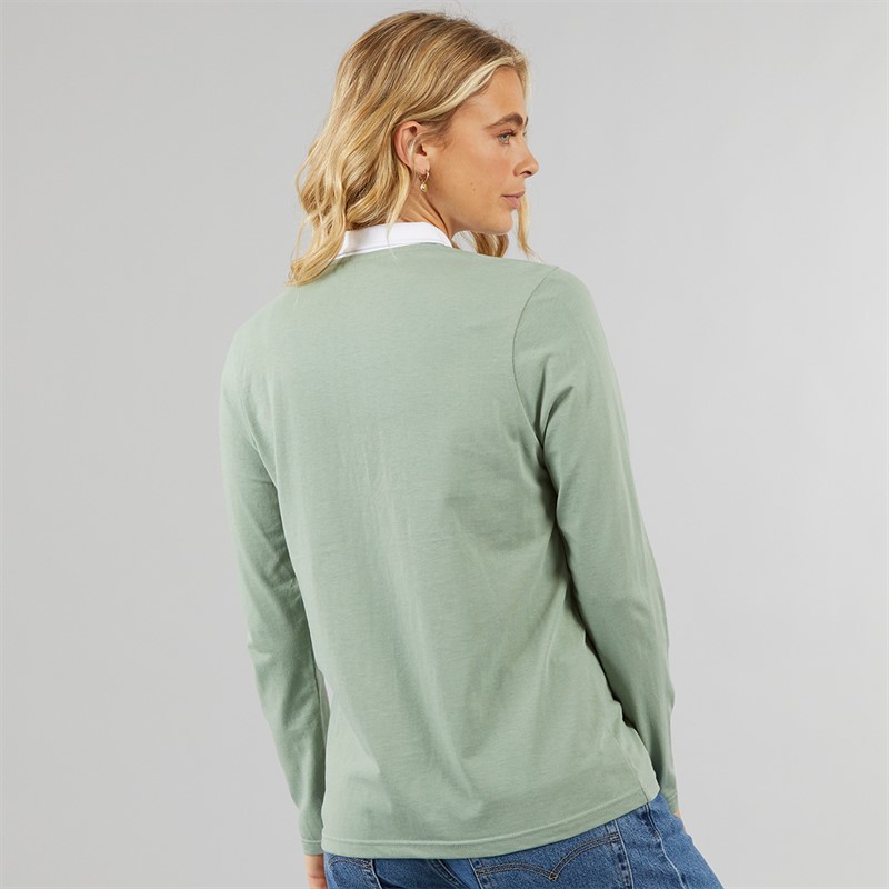 Lagooners Womens Bangor Long Sleeve Rugby T-Shirt Green Bay