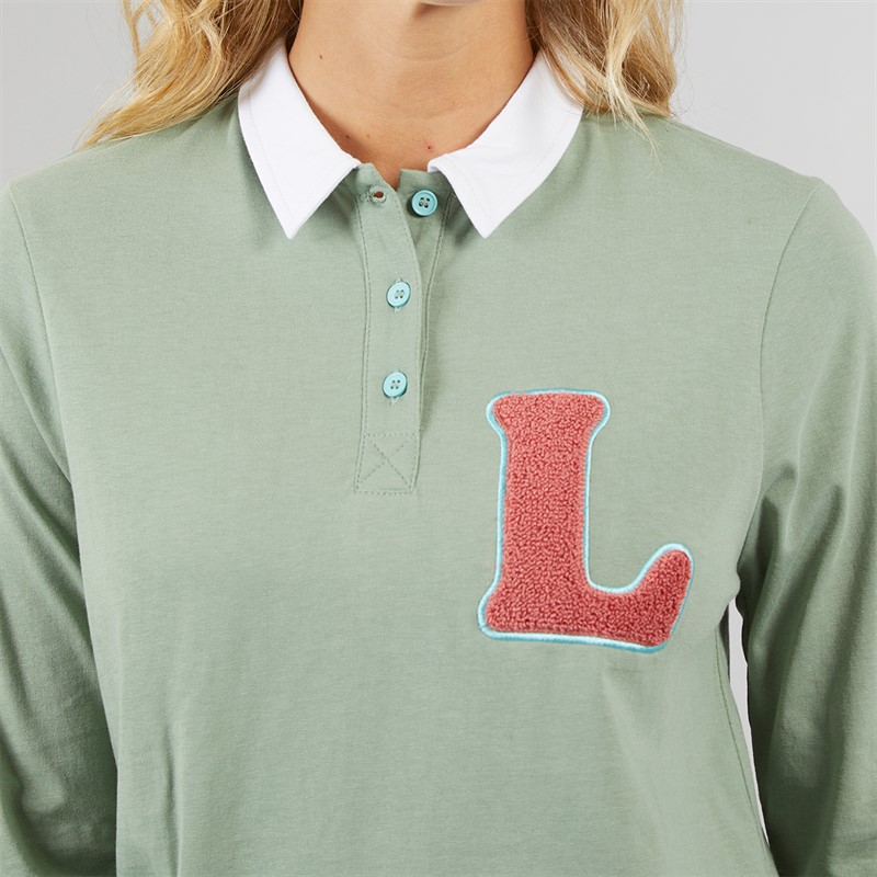 Lagooners Womens Bangor Long Sleeve Rugby T-Shirt Green Bay