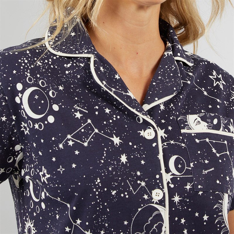 Lagooners Damen Richmond Pyjama Dunkelblau